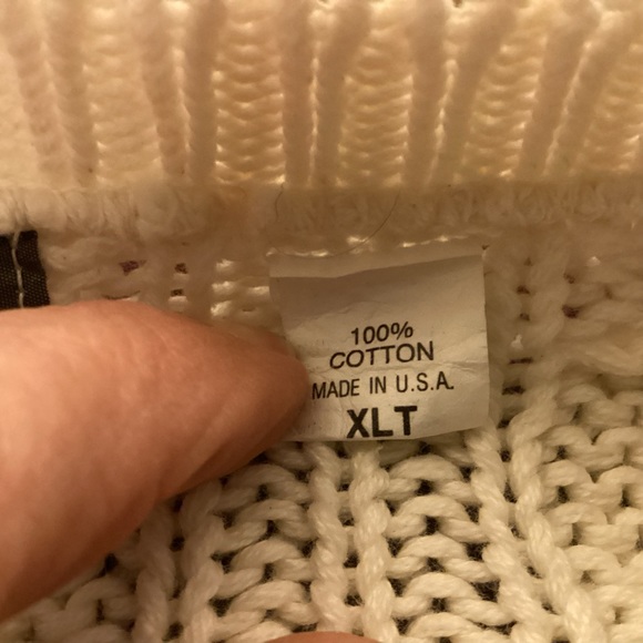 L. Etienne Pour Homme Men’s Cable Crewneck Cotton Sweater Made USA size XL Tall - Picture 8 of 9